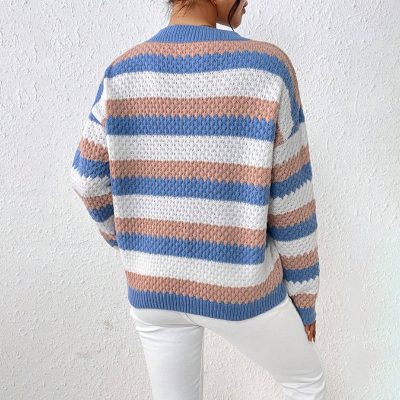Image of Nell | Women's Striped Crew Neck Sweater