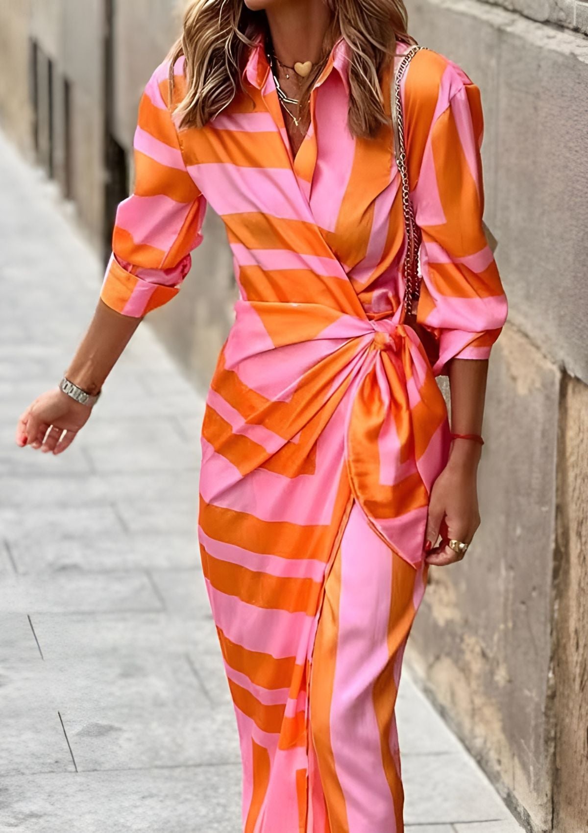 Image of Nia | Women's Long Sleeve Wrap Midi Dress
