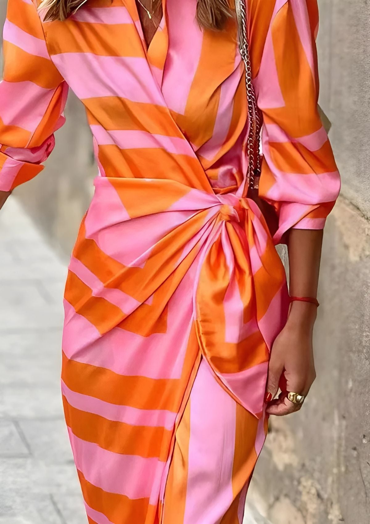 Image of Nia | Women's Long Sleeve Wrap Midi Dress