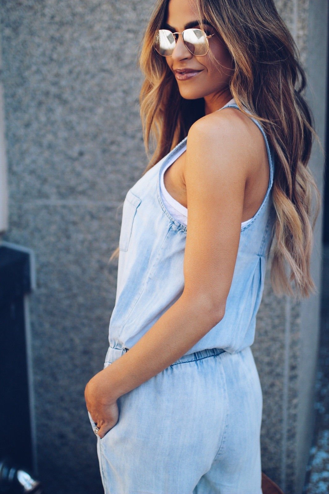 Image of Nora | Women's Sleeveless Denim Jumpsuit