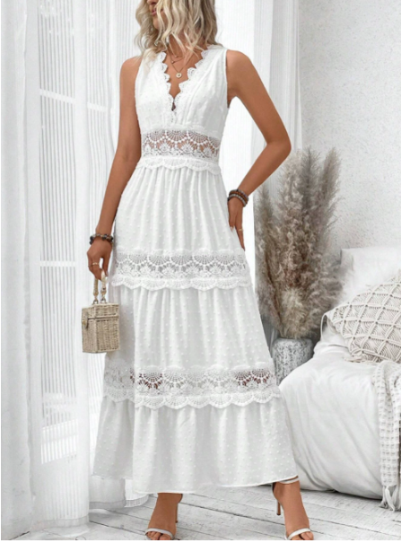 Image of Nora | Women's Sleeveless V-Neck Maxi Dress