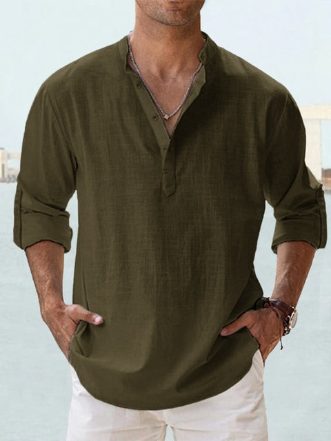 Image of Orlando | Men's Long Sleeve Button-Down Casual Shirt