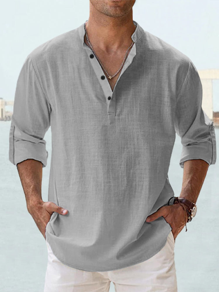 Image of Orlando | Men's Long Sleeve Button-Down Casual Shirt