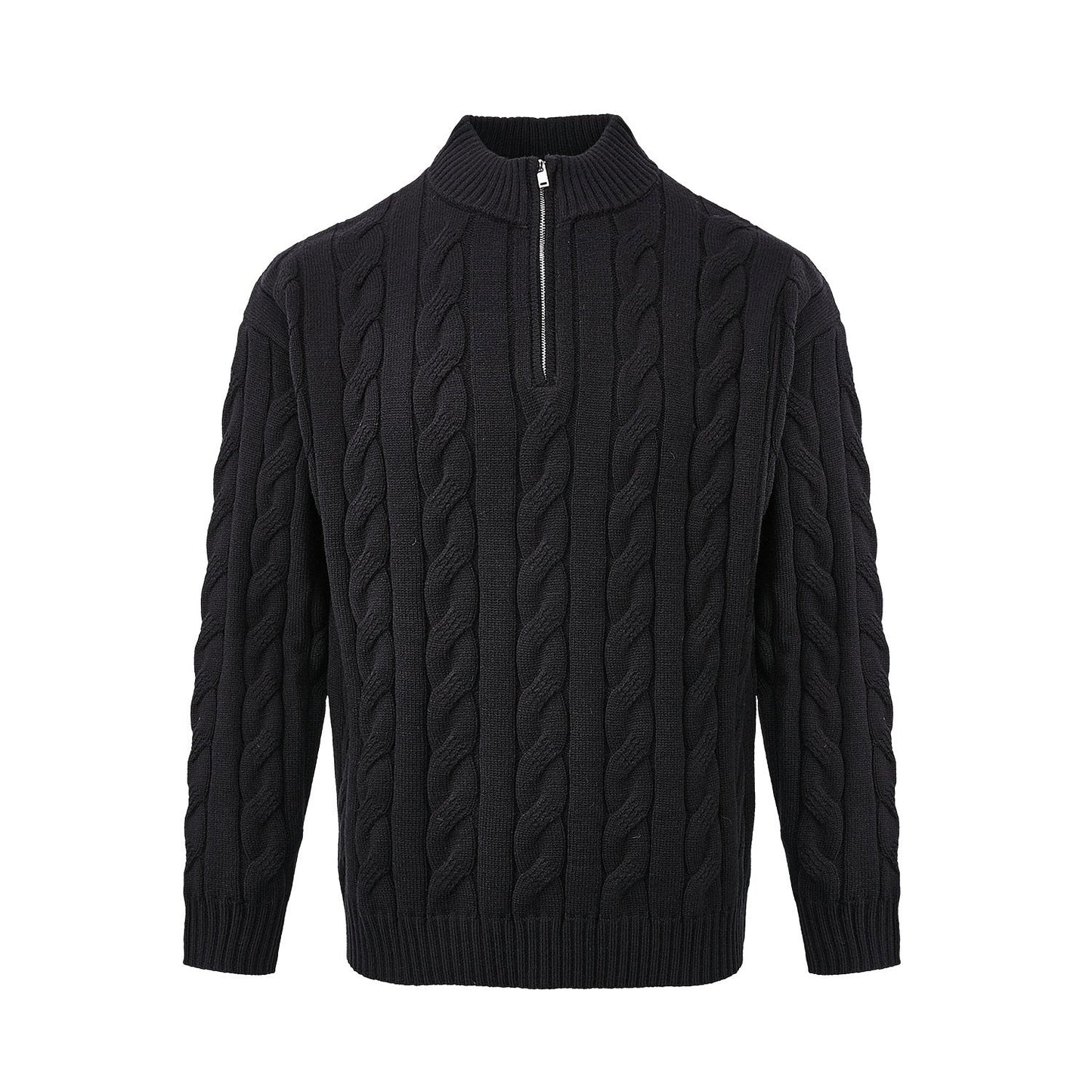 Image of Oscar | Men's Cable Knit Quarter Zip Sweater