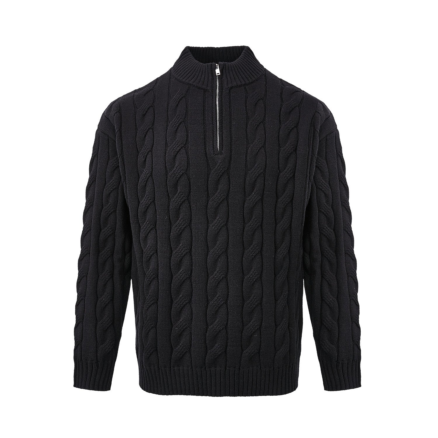 Image of Oscar | Men's Cable Knit Quarter Zip Sweater