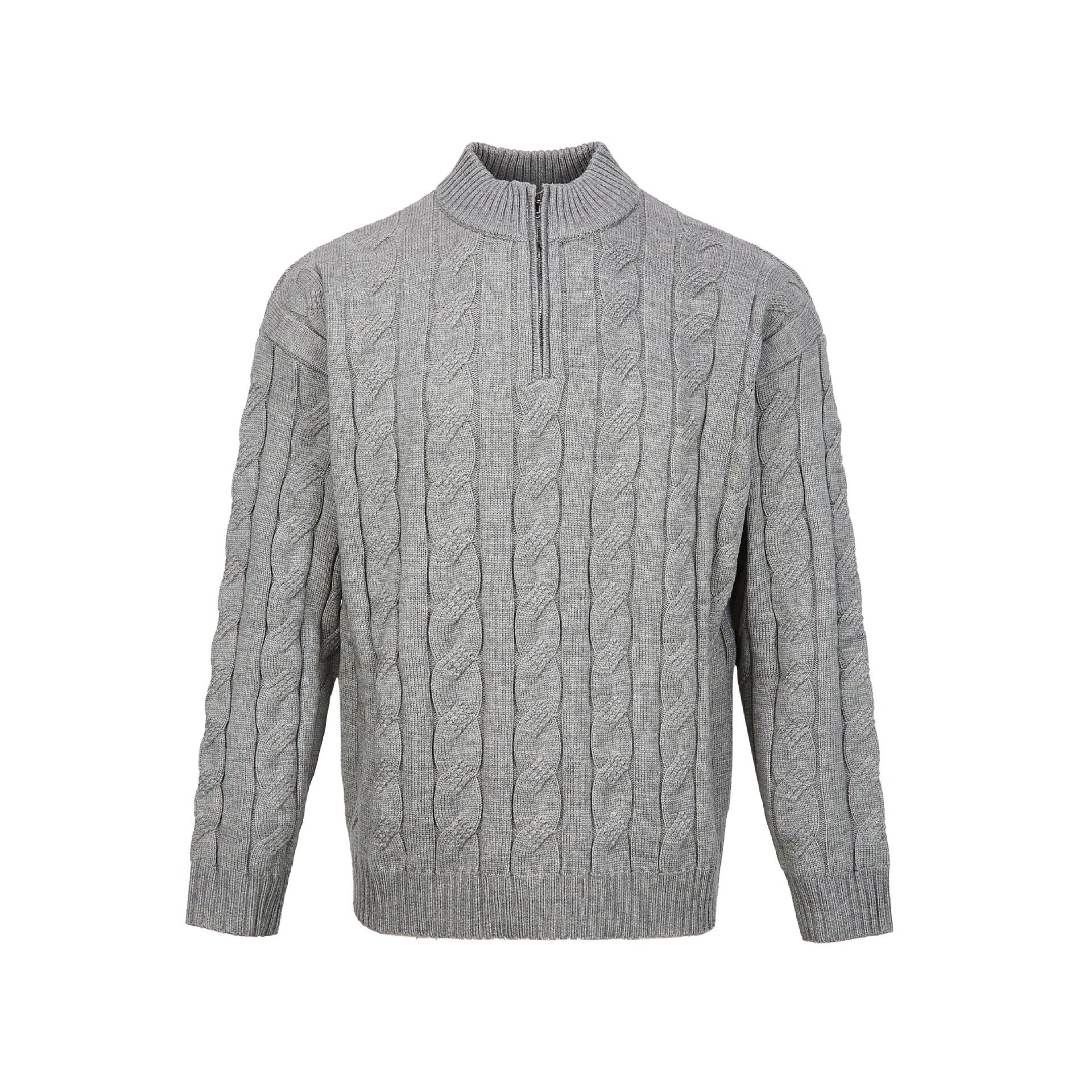 Image of Oscar | Men's Cable Knit Quarter Zip Sweater