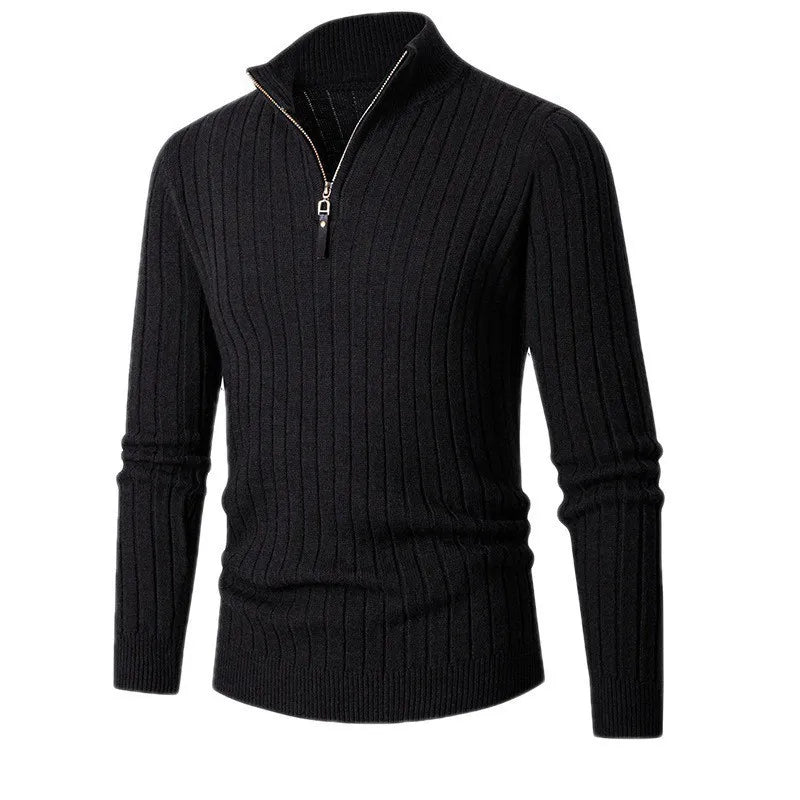 Image of Oscar | Men's Half-Zip Ribbed Sweater