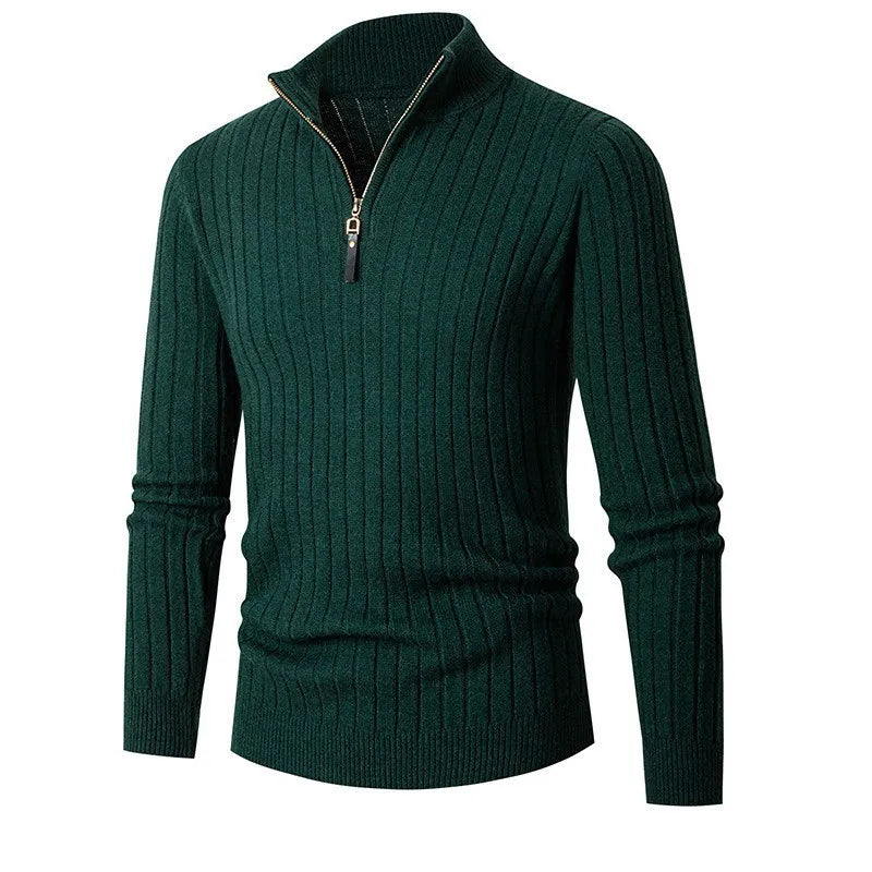 Image of Oscar | Men's Half-Zip Ribbed Sweater
