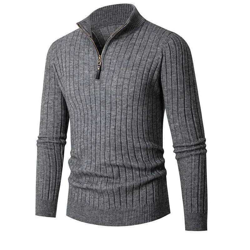 Image of Oscar | Men's Half-Zip Ribbed Sweater