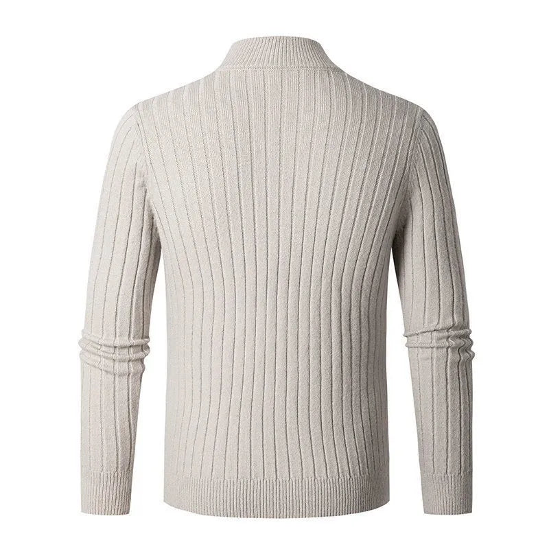 Image of Oscar | Men's Half-Zip Ribbed Sweater