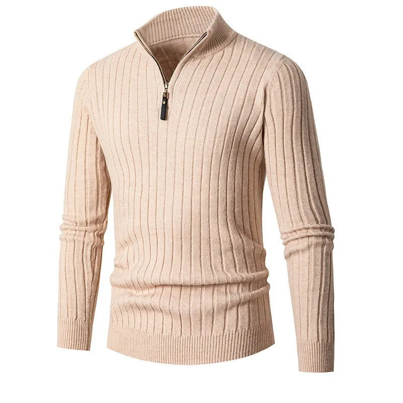 Image of Oscar | Men's Half-Zip Ribbed Sweater