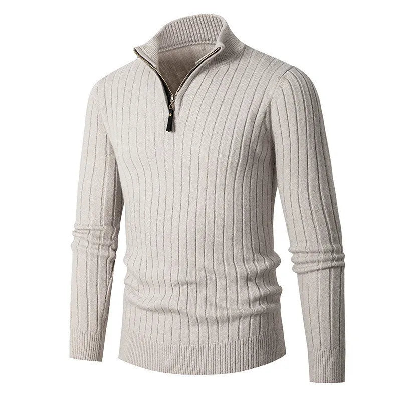 Image of Oscar | Men's Half-Zip Ribbed Sweater
