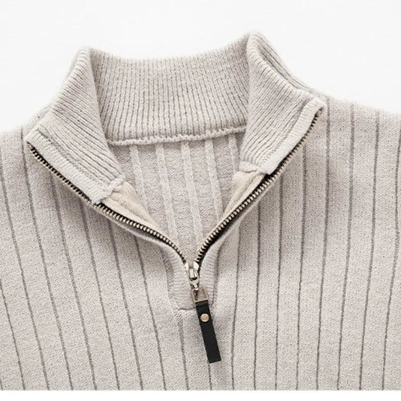 Image of Oscar | Men's Half-Zip Ribbed Sweater