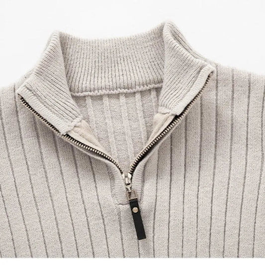 Image of Oscar | Men's Half-Zip Ribbed Sweater