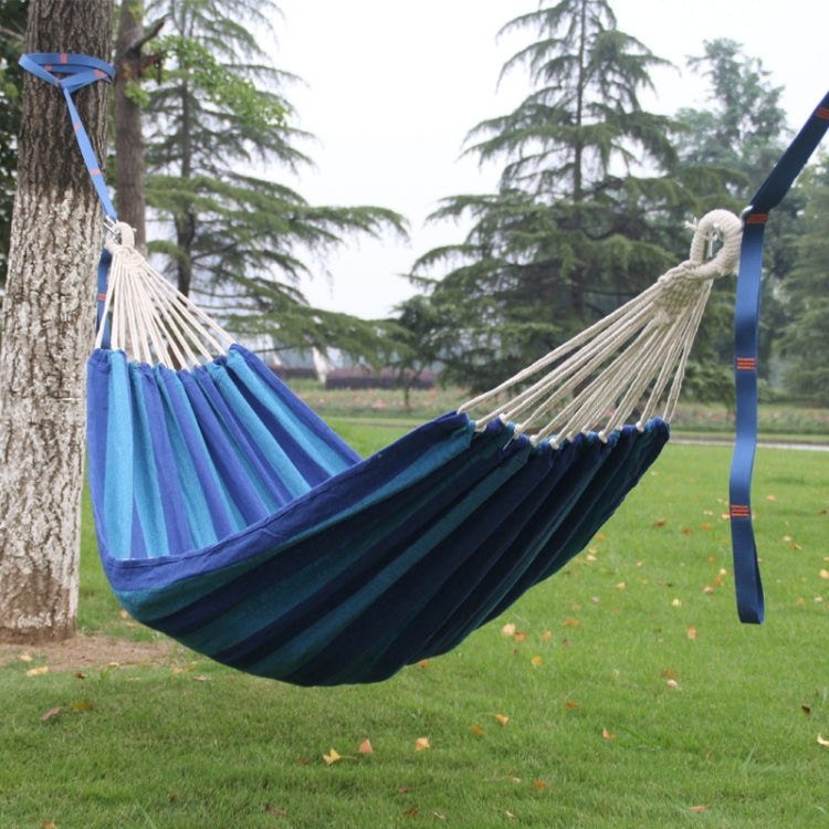 Outdoor Double-Thick Canvas Hammock and Indoor Swing - Dark Blue