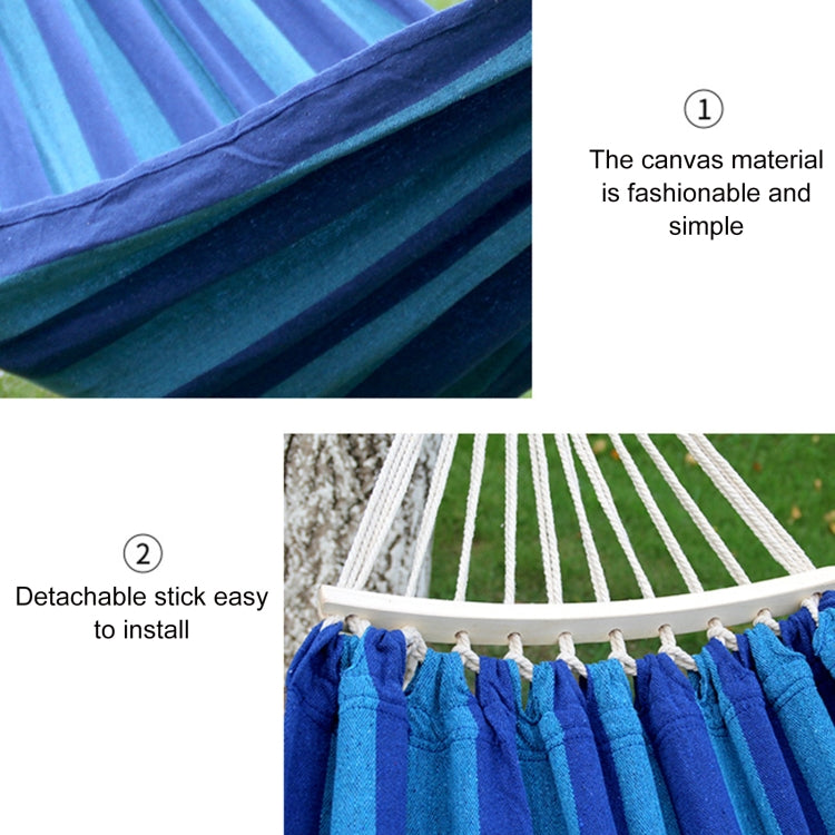 Outdoor Double-Thick Canvas Hammock and Indoor Swing - Dark Blue