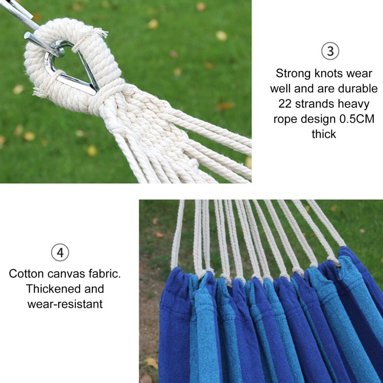 Outdoor Double-Thick Canvas Hammock and Indoor Swing - Dark Blue