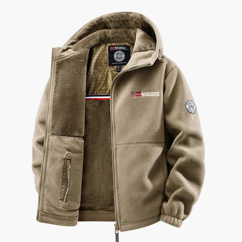 Outdoor Hooded Fleece Jacket - Scandinavian Style for Winter and Leisure