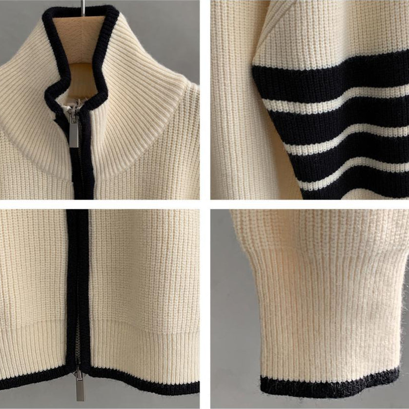 Image of Owen | Men's Zip-Up Stand Collar Sweater
