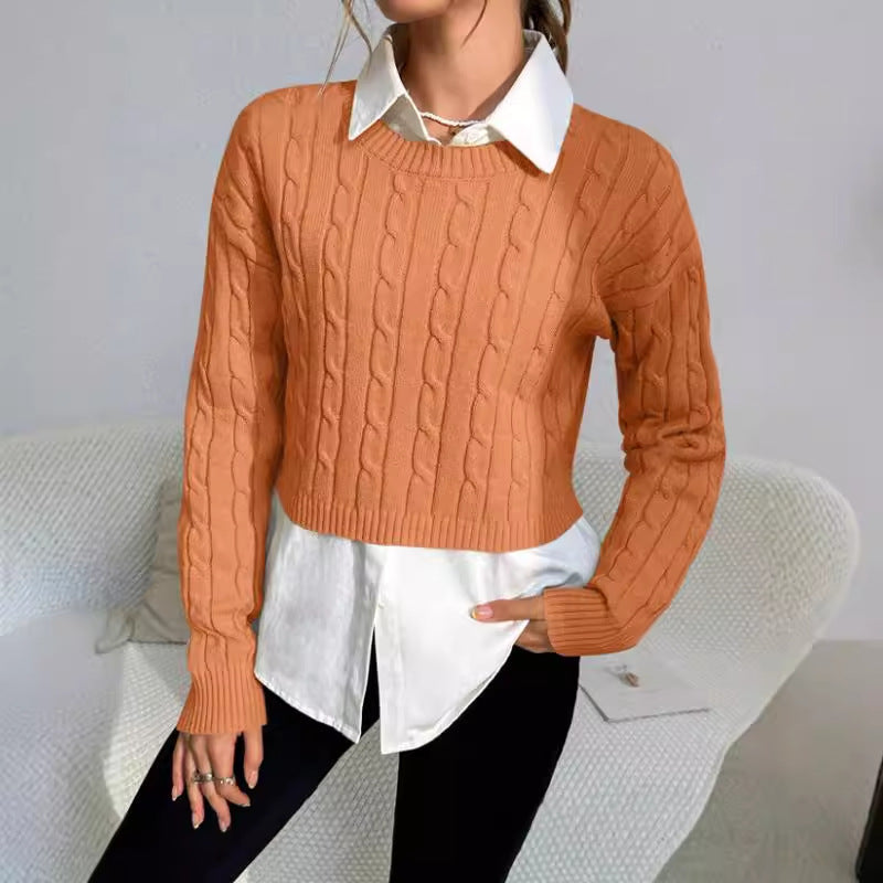 Image of Paige | Women's Cropped Cable Knit Sweater