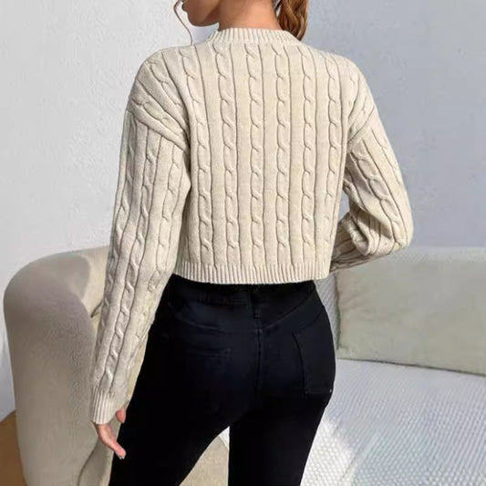 Image of Paige | Women's Cropped Cable Knit Sweater
