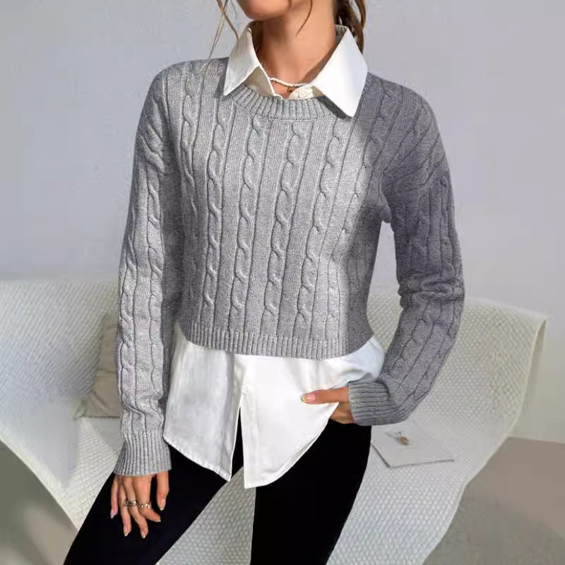 Image of Paige | Women's Cropped Cable Knit Sweater