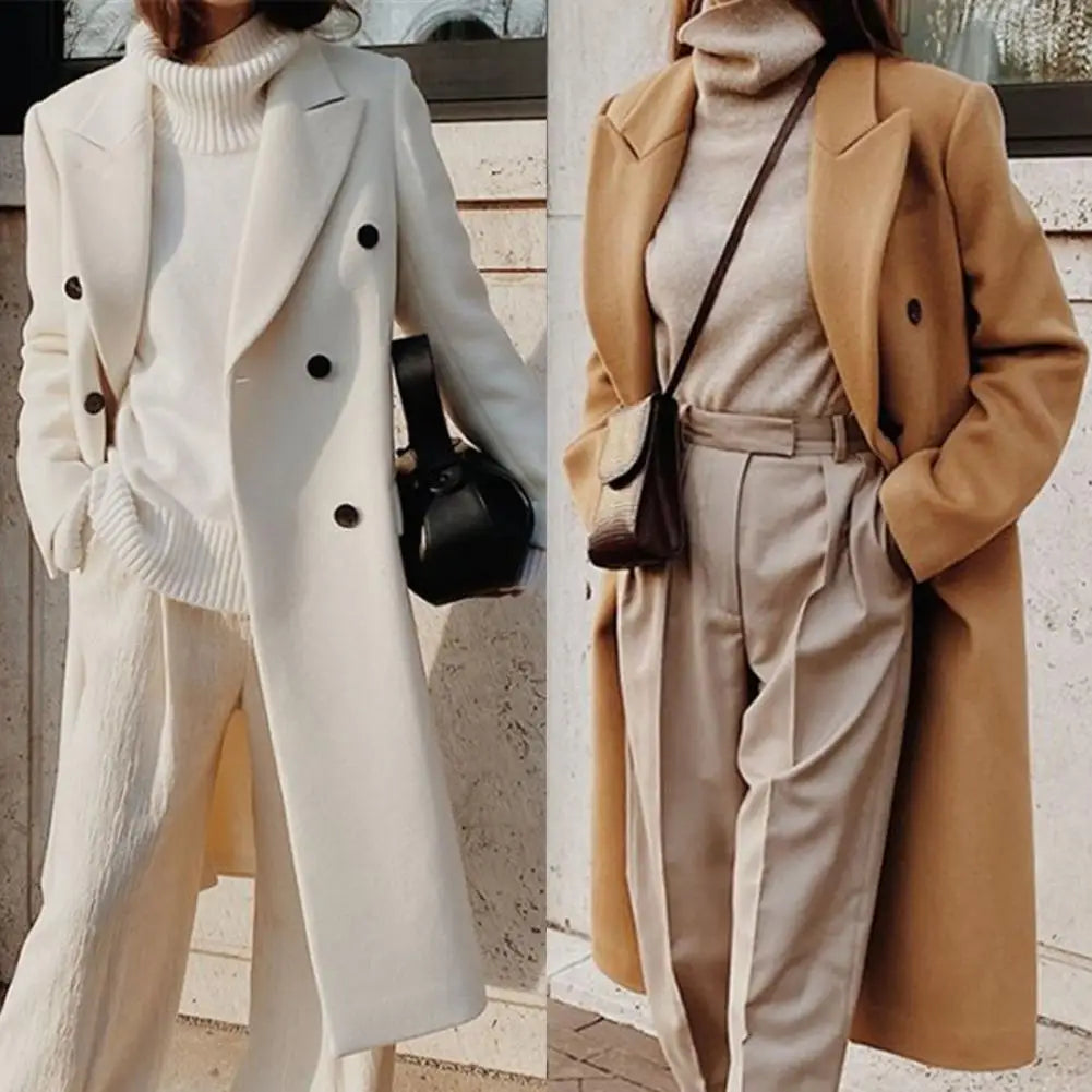 Image of Paige | Women's Double-Breasted Long Coat