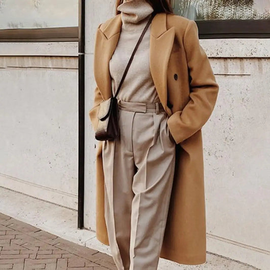Image of Paige | Women's Double-Breasted Long Coat