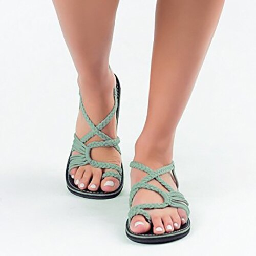 Palm Leaf Flat Sandals