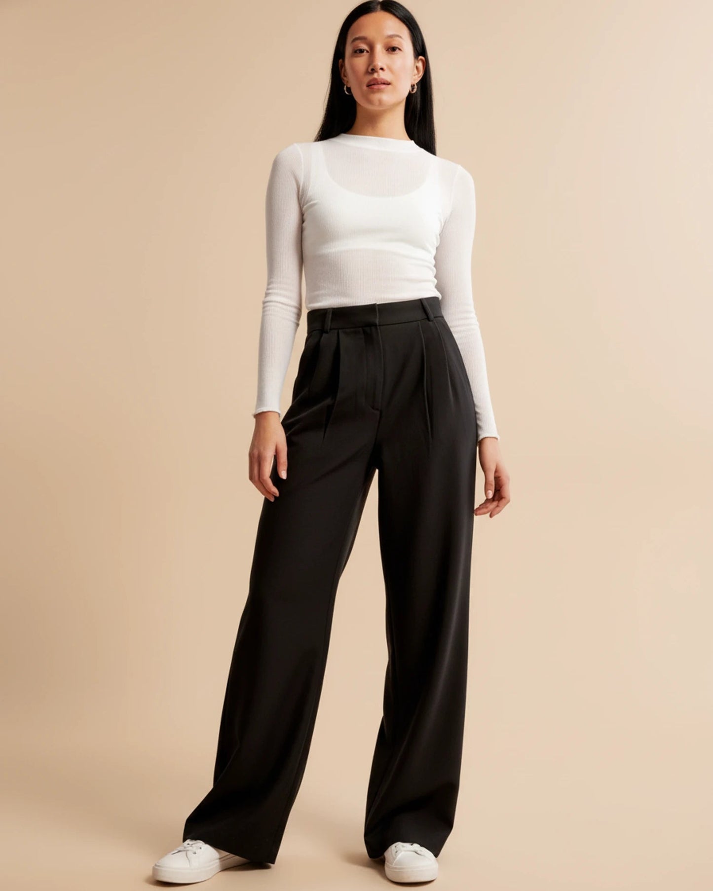 Image of Pam | Women's High-Waisted Pleated Wide Leg Pants