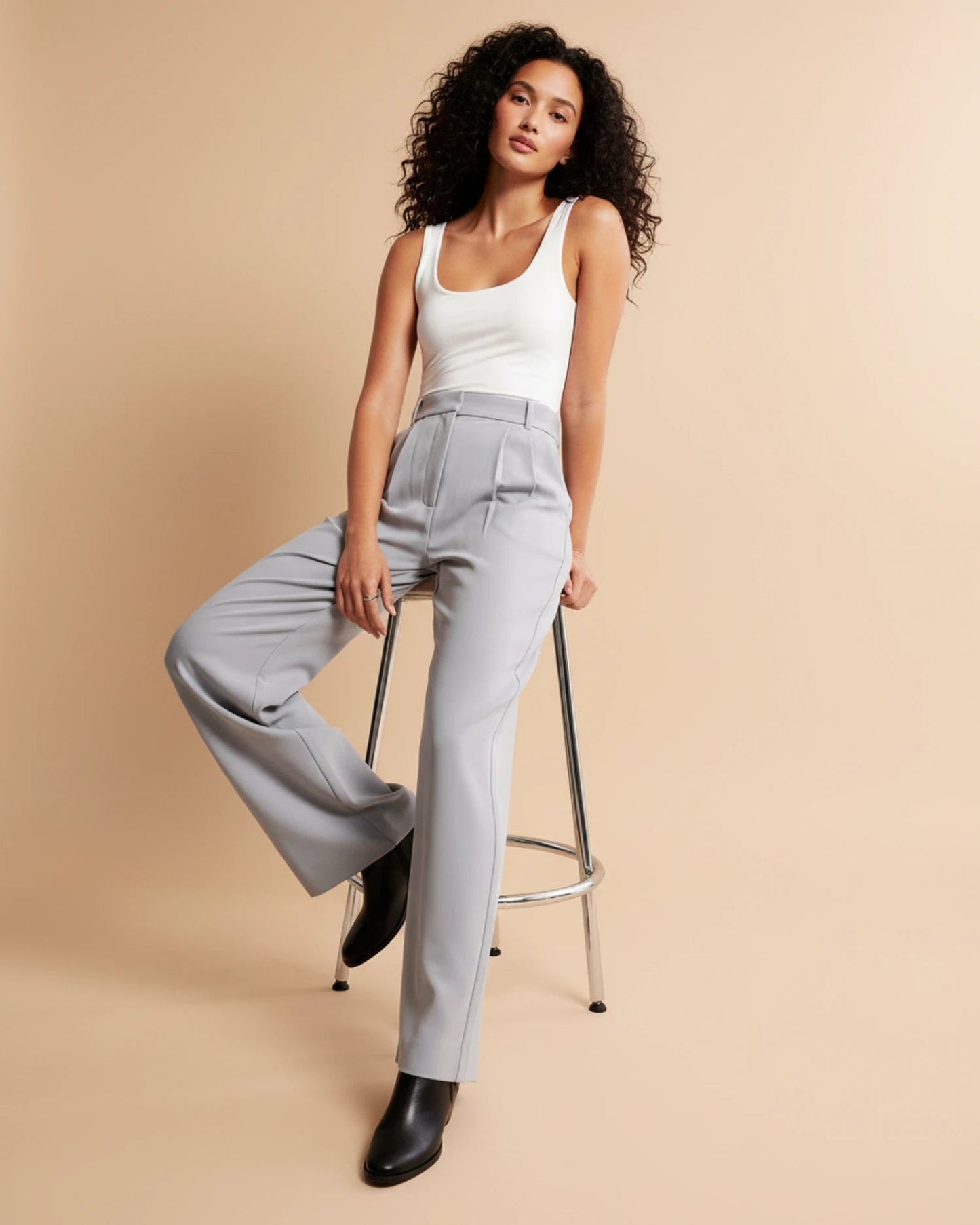 Image of Pam | Women's High-Waisted Pleated Wide Leg Pants