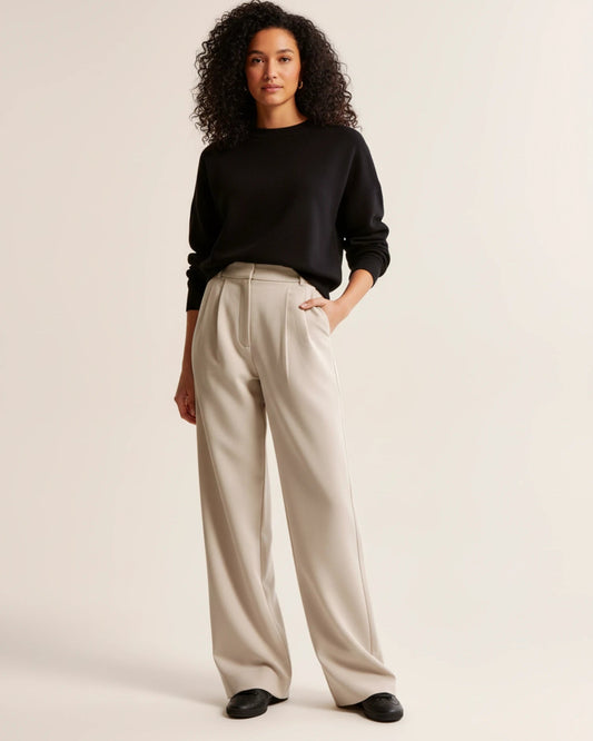 Image of Pam | Women's High-Waisted Pleated Wide Leg Pants