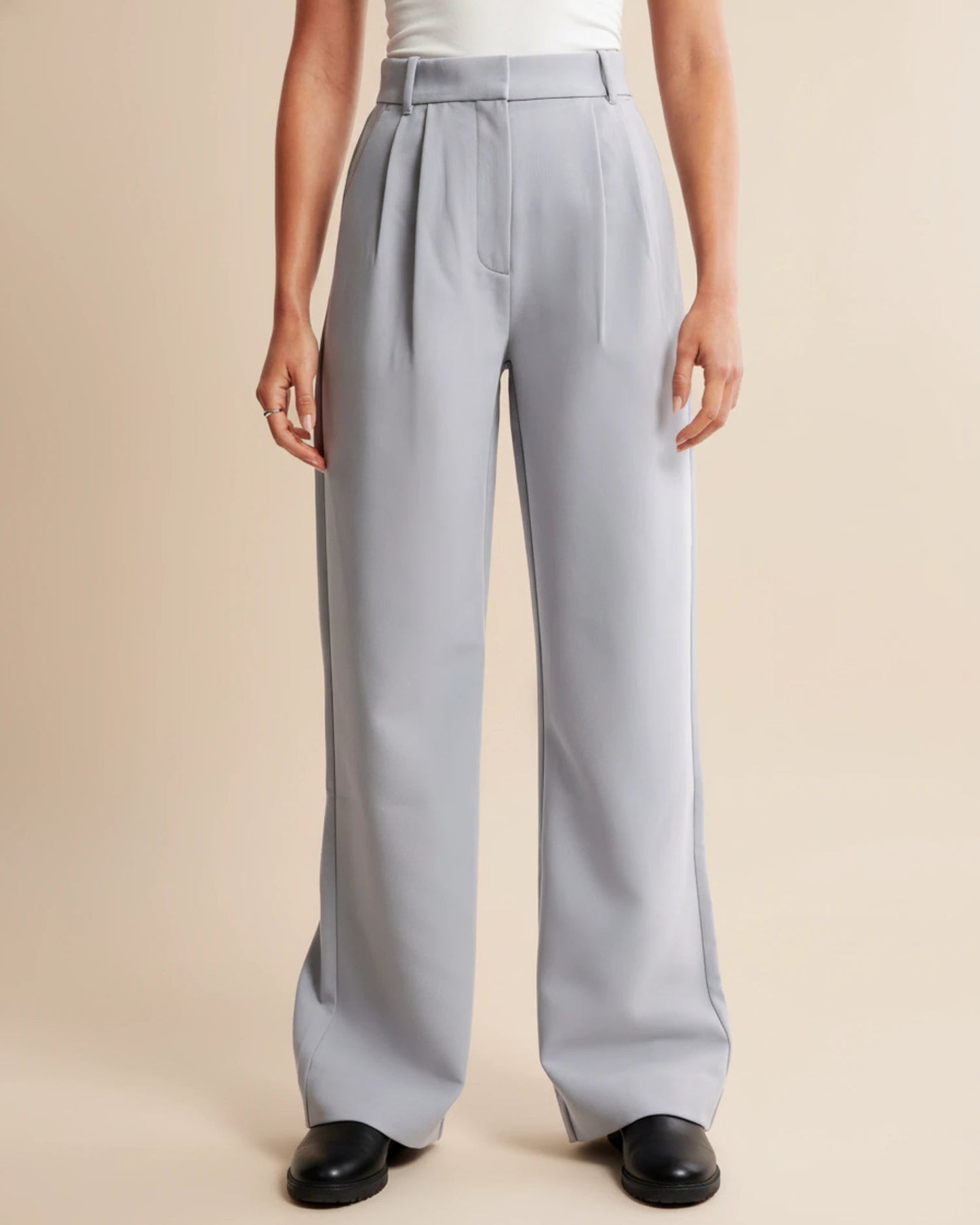 Image of Pam | Women's High-Waisted Pleated Wide Leg Pants