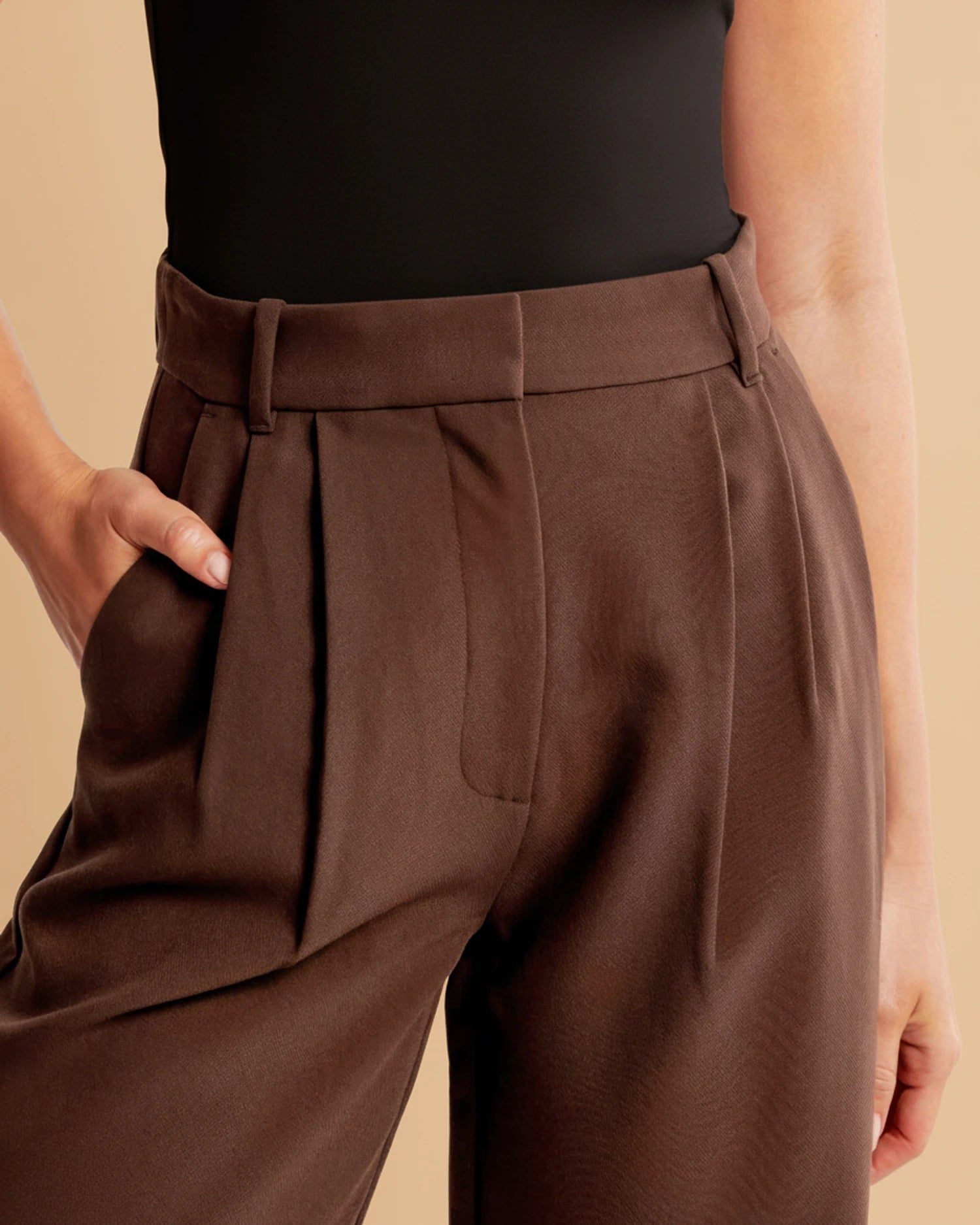 Image of Pam | Women's High-Waisted Pleated Wide Leg Pants