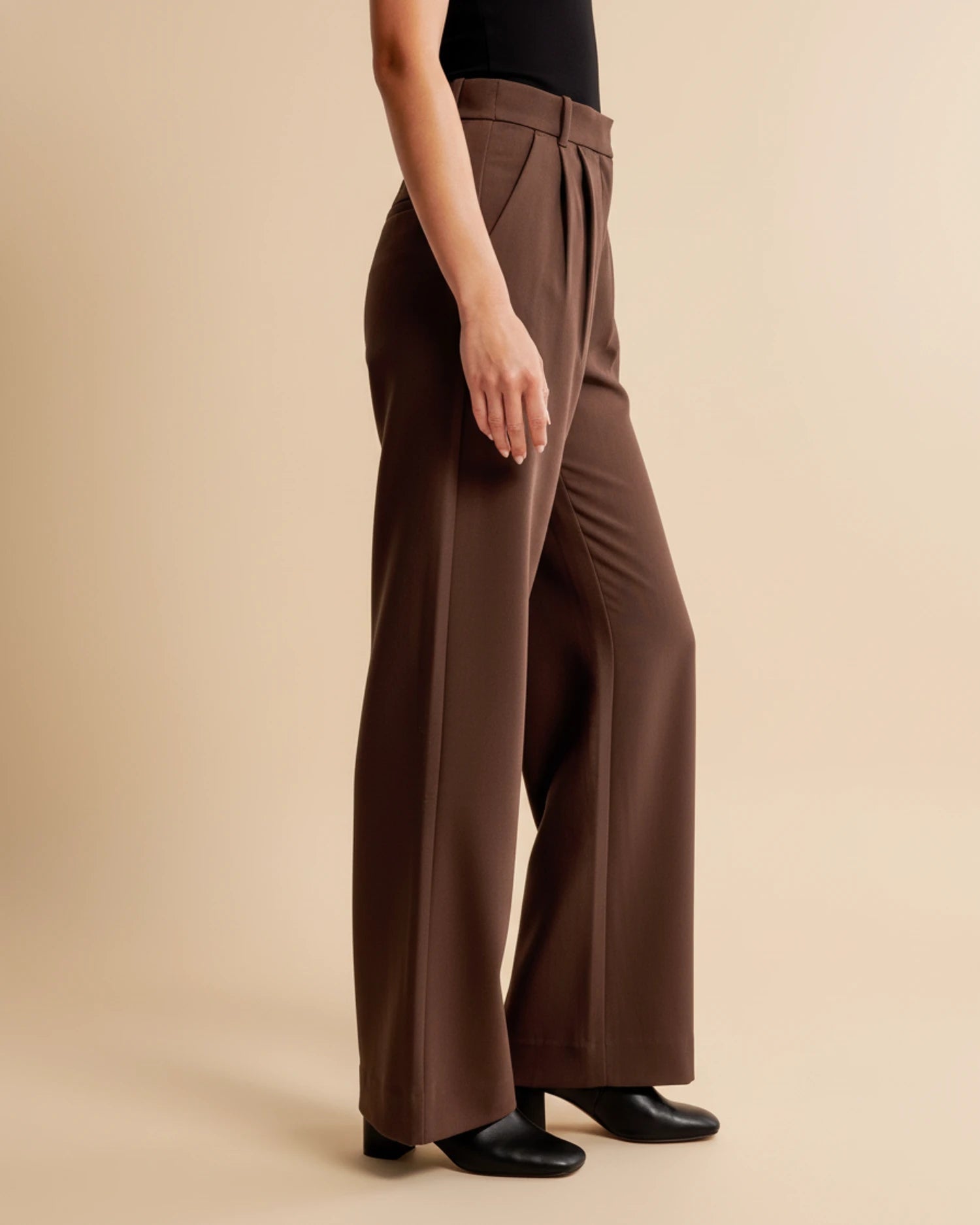 Image of Pam | Women's High-Waisted Pleated Wide Leg Pants