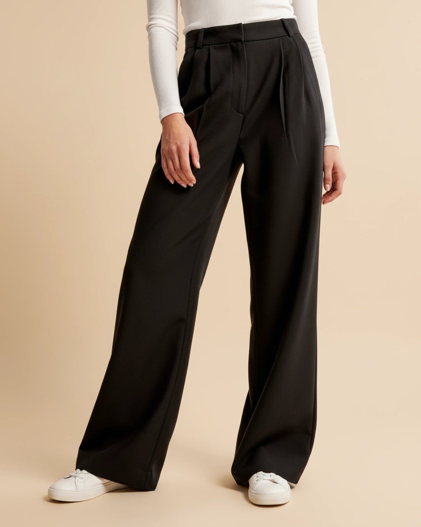 Image of Pam | Women's High-Waisted Pleated Wide Leg Pants