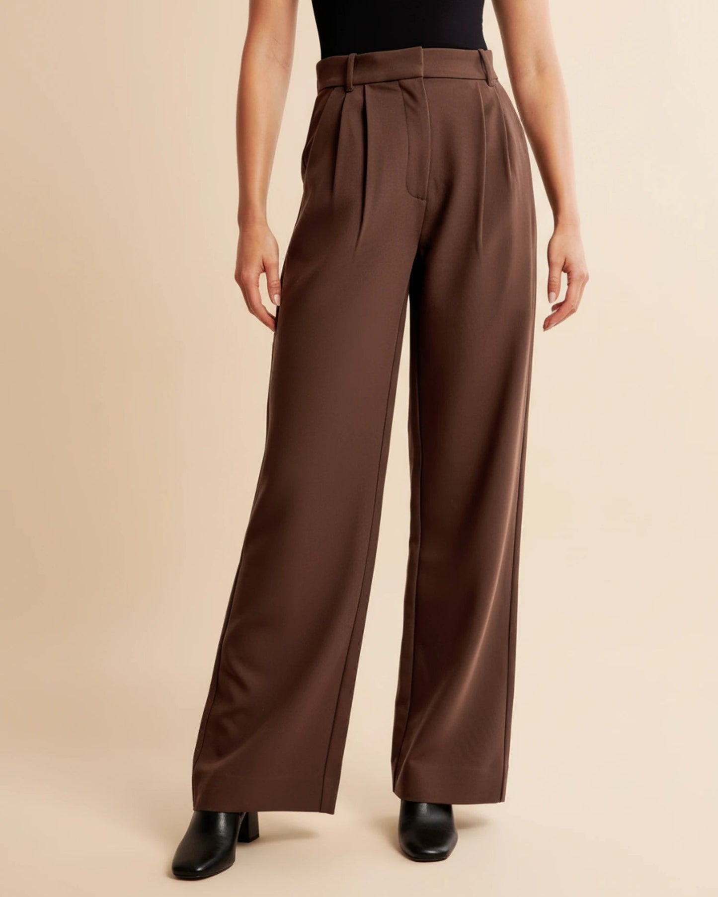 Image of Pam | Women's High-Waisted Pleated Wide Leg Pants