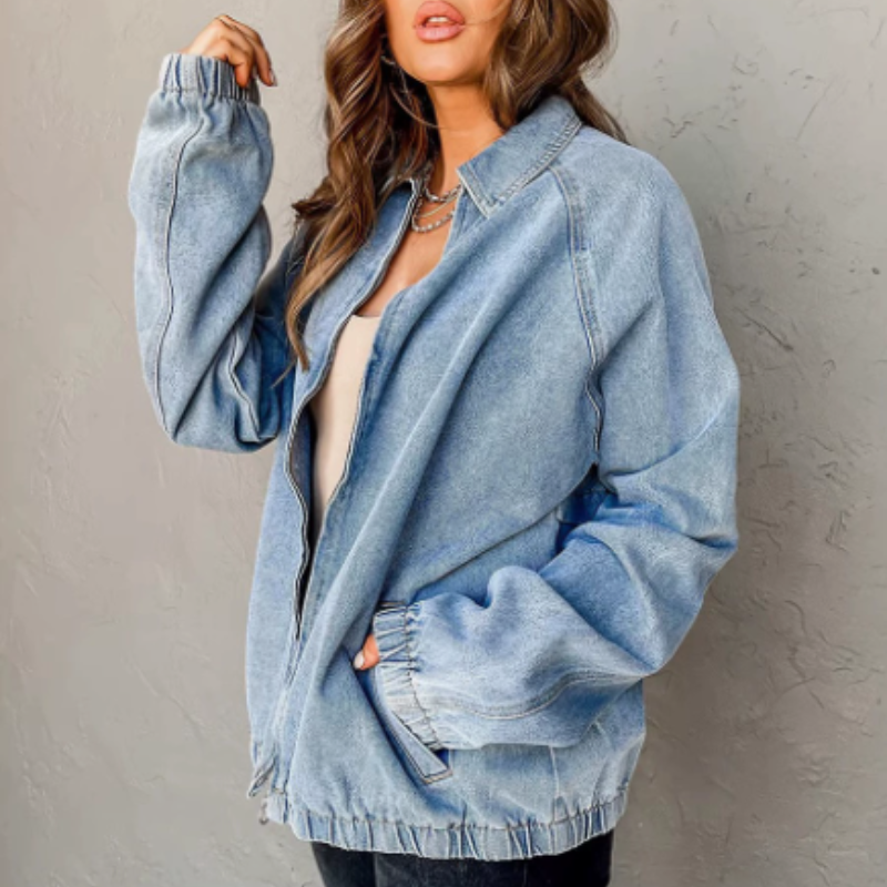 Patricia | Women's Zip-Up Bomber Jacket - Image 3