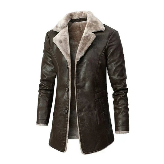 Image of Percy | Men's Fur Collar Mid-Length Coat