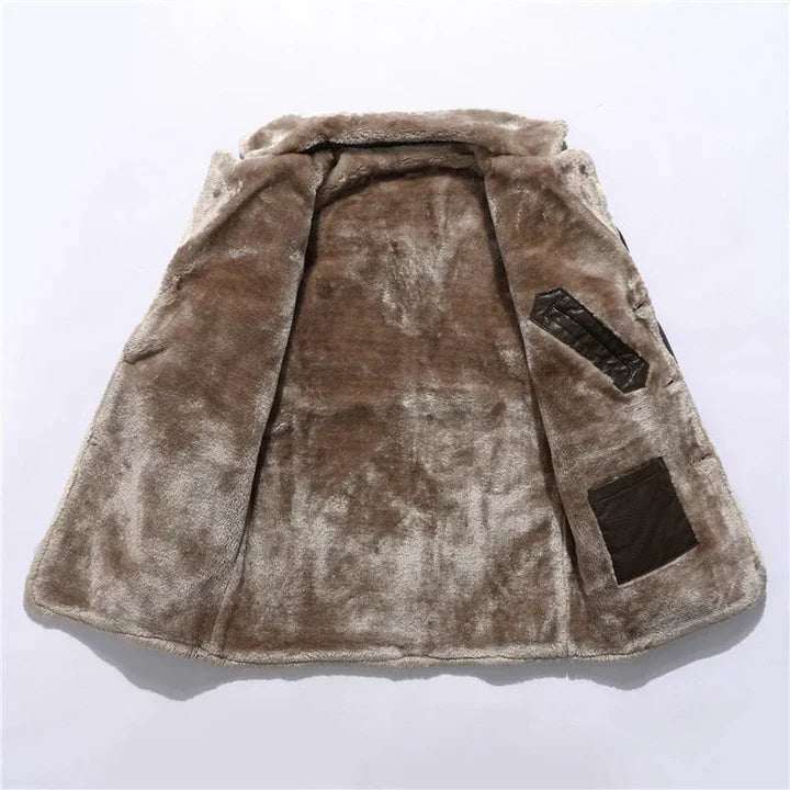 Image of Percy | Men's Fur Collar Mid-Length Coat