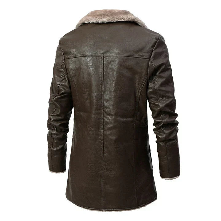 Image of Percy | Men's Fur Collar Mid-Length Coat