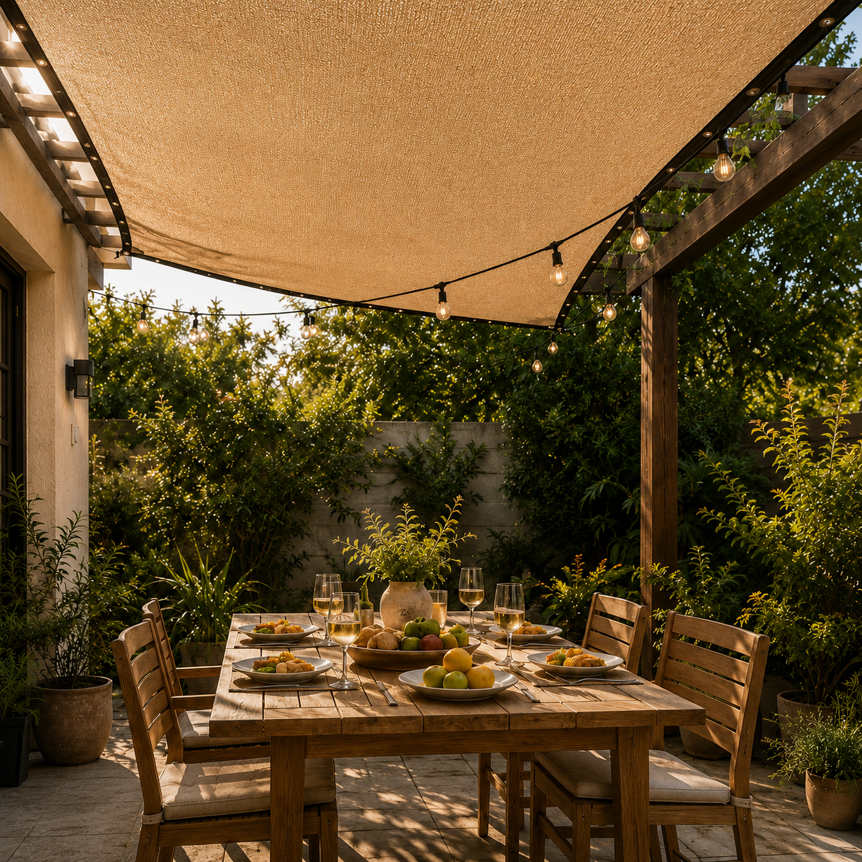 Pergola Shade Sail | Patio Sun Shade Panel with Eyelets