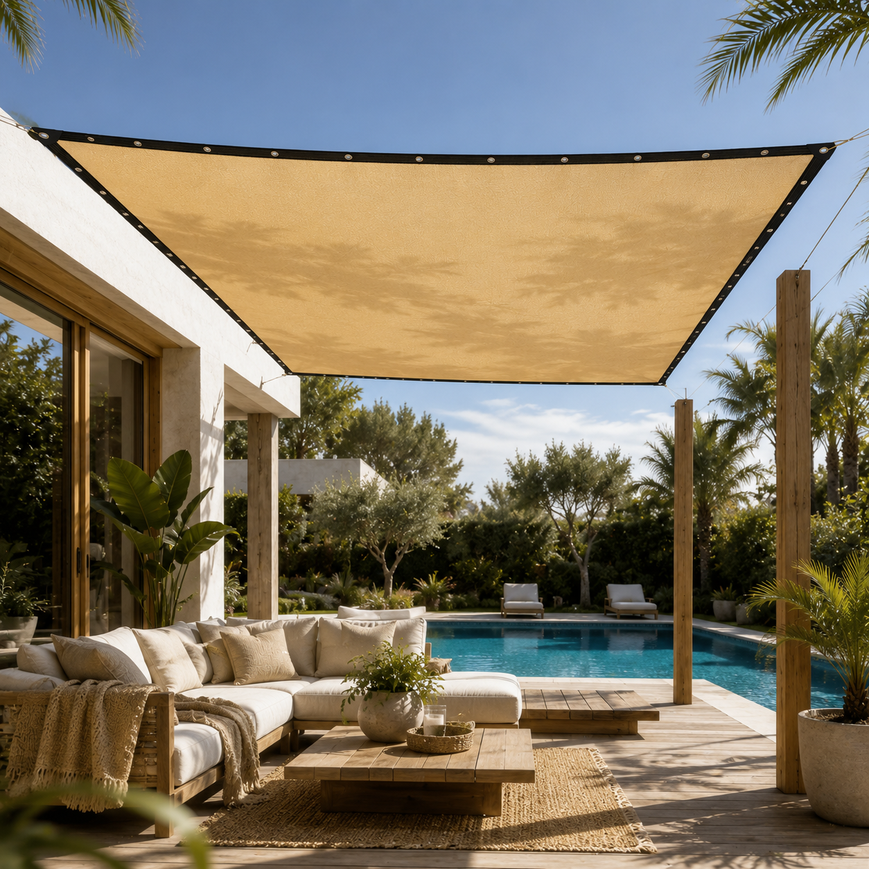 Pergola Shade Sail | Patio Sun Shade Panel with Eyelets