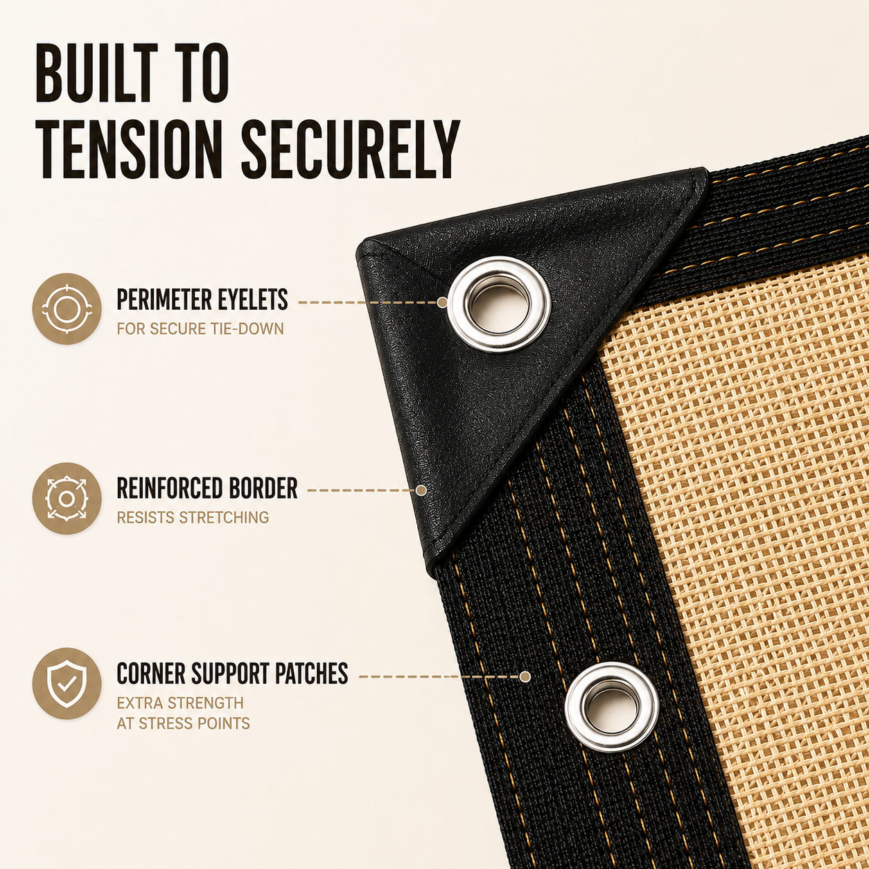 Pergola Shade Sail | Patio Sun Shade Panel with Eyelets