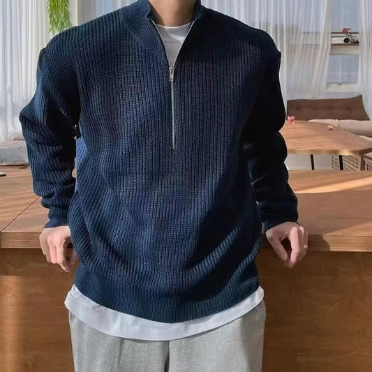 Image of Peter | Men's Quarter-Zip Ribbed Sweater