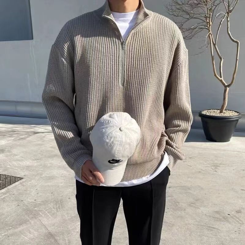 Image of Peter | Men's Quarter-Zip Ribbed Sweater