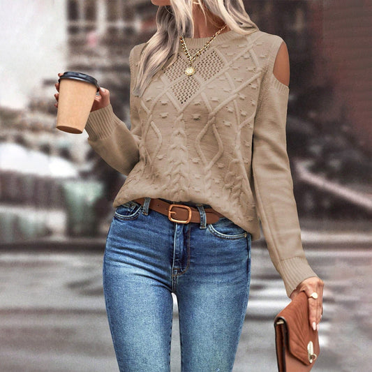 Image of Phoebe | Women's Cold Shoulder Long Sleeve Sweater