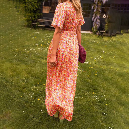 Image of Phyllis | Women's V-Neck Maxi Dress