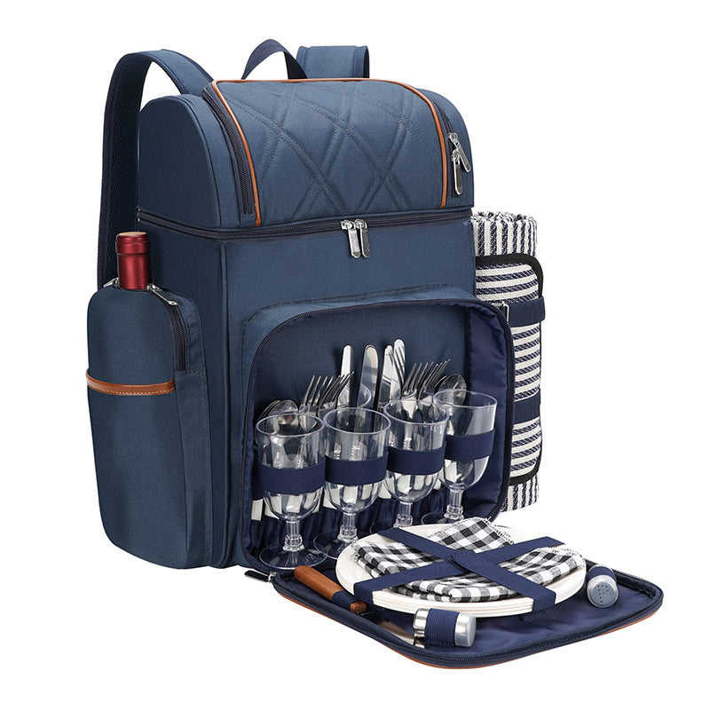Picnic Backpack with Complete Tableware Set