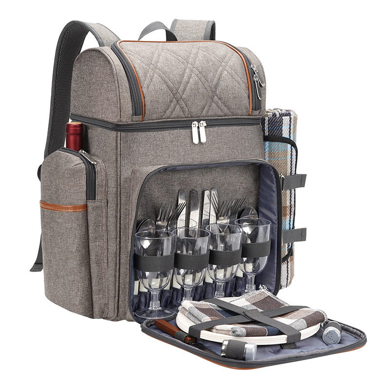 Picnic Backpack with Complete Tableware Set